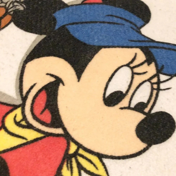 Vintage Disney Mickey Mouse Goofy At Work Construction Blanket Polyester Acrylic - Picture 6 of 16